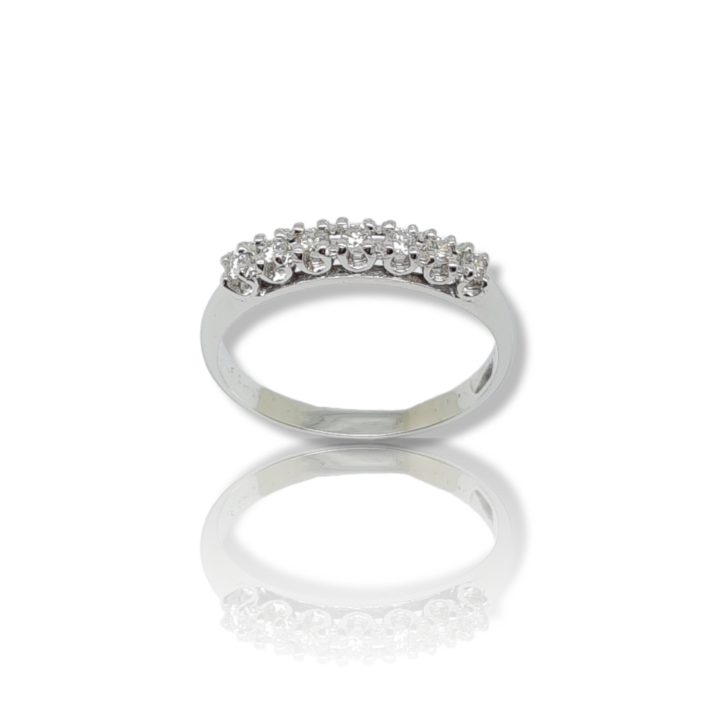 White gold eternity ring k18 with 7 diamonds (code T1994)